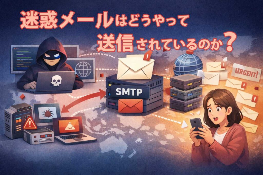 迷惑メールの送信元はどこ？ボット・SMTP悪用・差出人偽装の仕組み - SPAMライブラリ